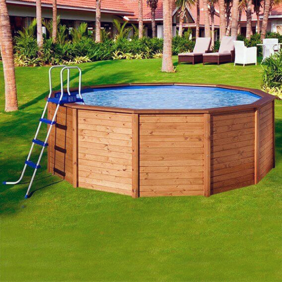 Piscina redonda de madera 475 X 127 cm con depuradora arena 3.785 l/h